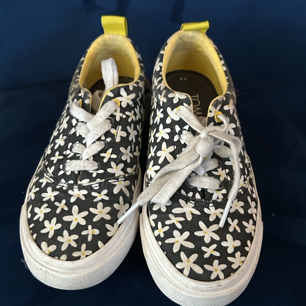 Floral Canvas Sneakers with Yellow Accents